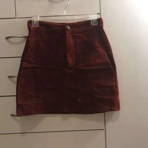 Red mini skirt